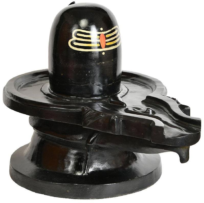 Polished Marble Shivling Statue, for Shiny, Handmade, Color : Black