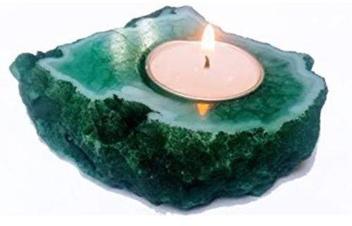 Agate Candle Light Holder, Color : Green