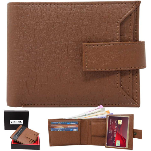 Plain PMW-035 Mens Leather Wallet, Technics : Machine Made