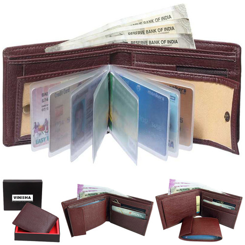 Men's Synthtic Leather Wallet (PMW-041), Closure Type : Bi-Fold