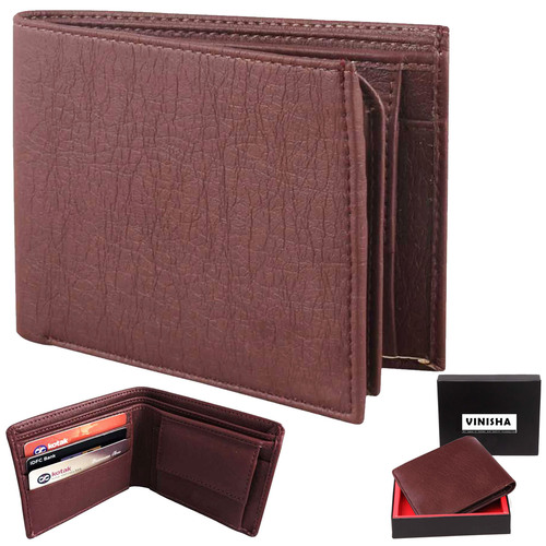 Men's Synthetic Leather Wallet (PMW-045), Closure Type : Bi-Fold