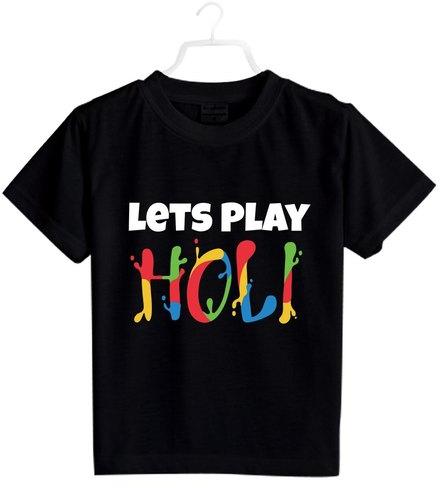 BRATMA Printed Cotton Kids Holi T Shirt, Size : All Sizes