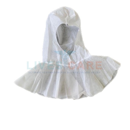 Livescare Spunbond Nonwoven PP Disposable Hood, Feature : Comfortable ...