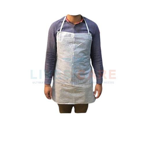 Livescare Disposable Nonwoven Apron, for Hospital, Clinic, Hotel, Gender : Unisex