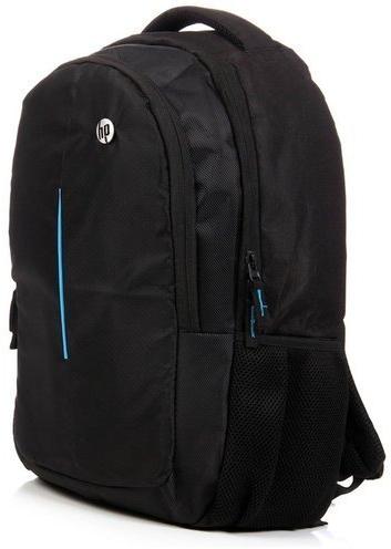 HP Plain Polyester laptop backpack, Color : Black