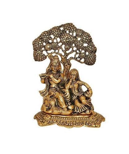 Metal Kala Aluminium Lord Radha Krishna Statue, Packaging Type : Box