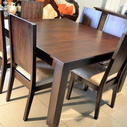 Polished Wood Dining table set, for living room, Feature : Attractive Designs, Corrosion Proof, Crack Resistance