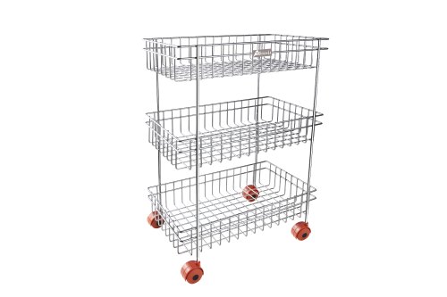 Stainless Steel SS Kitchen Trolley, Color : Silver
