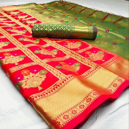 Uppada Silk Unstitched Border Banarasi Saree, Occasion : Party Wear