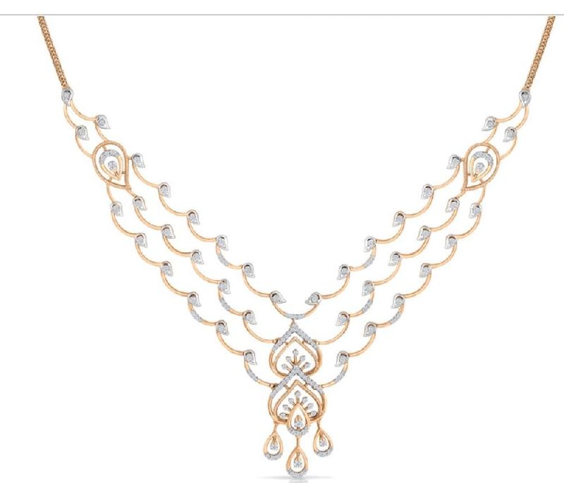 Designer Gold And Real Diamond Necklace