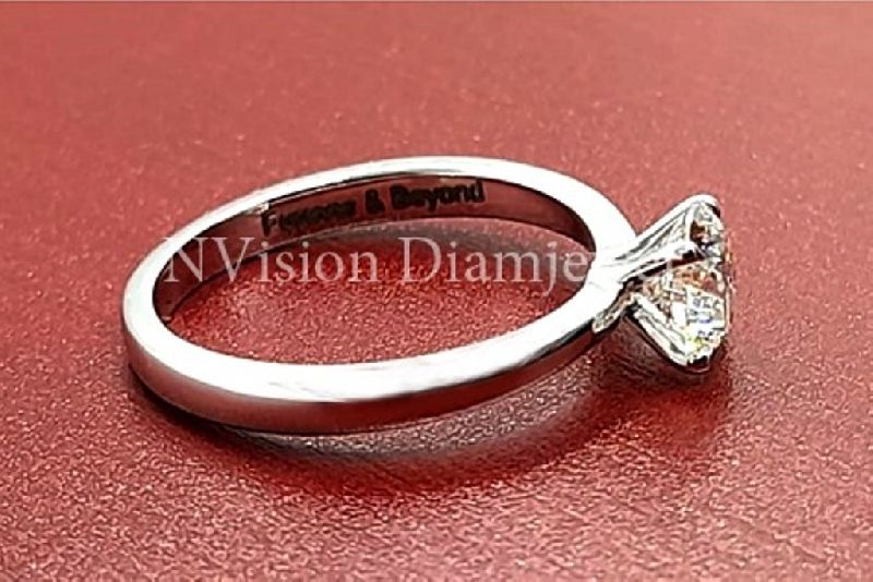 NVision Polished Elegant Solitaire Diamond Ring, Purity : SI2