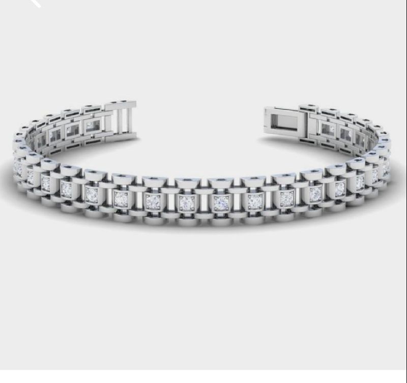 Round Real Diamond Men's Bracelet