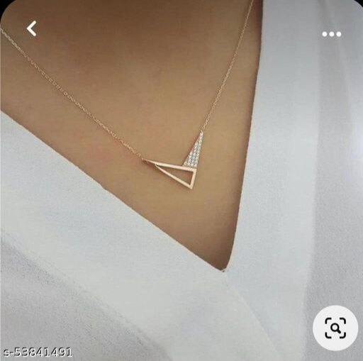 Round Real Diamond Small Triangle Pendant