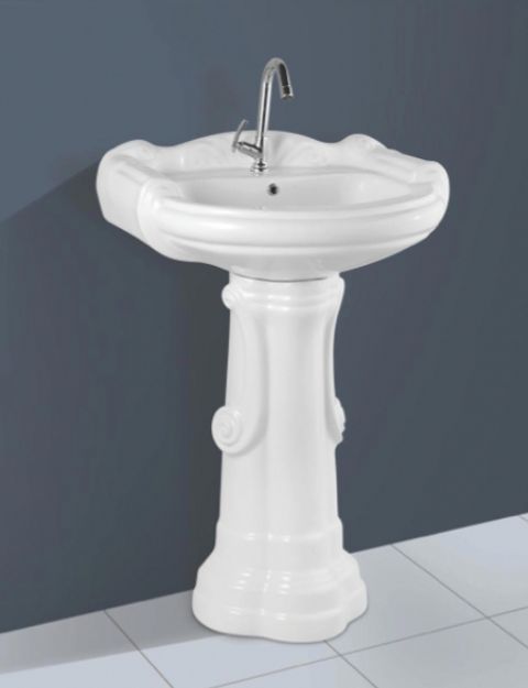 Ceramic Starling Pedestal Wash Basin, Color : White