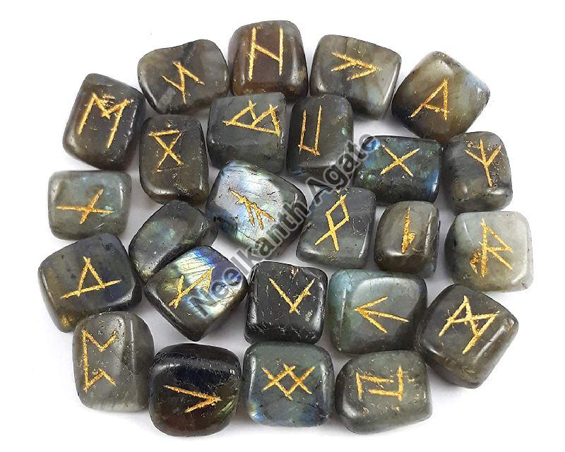 Polished Labradorite Rune Agate Stone, for Jewellery Use, Size : 0-25mm, 25-50mm, 50-100mm