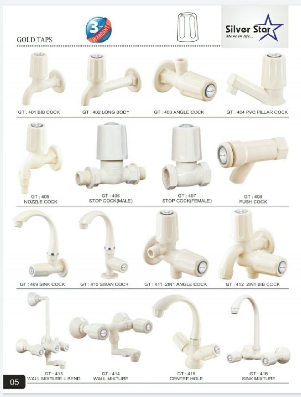 Pvc Gold P.T.M.T Taps, for Hotel, Office, Restaurant, Feature : Attractive Design, Easy Installation