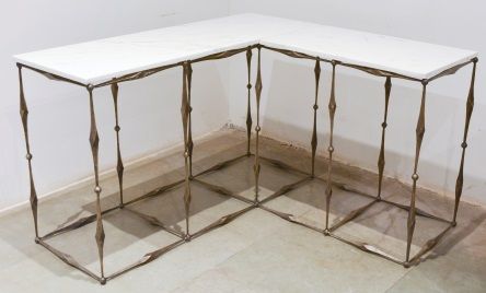 Marble Top Console Table, Size : 58x48x32 Inch