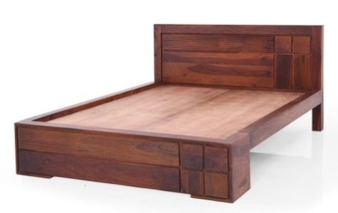 Sheesham Wood Queen Size Bed, Dimension : 76x82x40 Inch