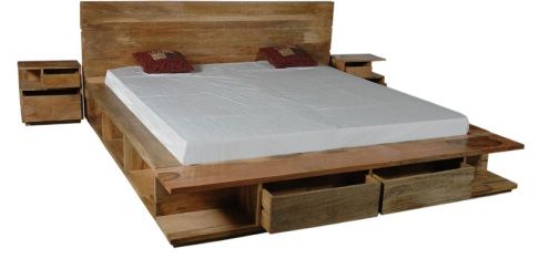 Polished Sheesham Wood Storage Bed, Size : King Size