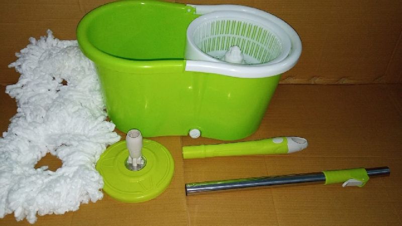 Plastic Semi Automatic Bucket Spin Mop, for Home, Hotel, Feature : Eco Friendly