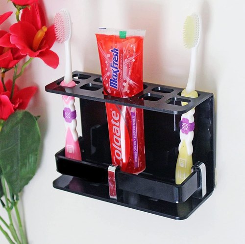 Acrylic Toothbrush Holder, Color : Black