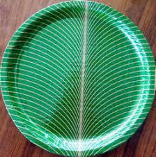 Green Kela Patta Paper Plate, for Serving Food