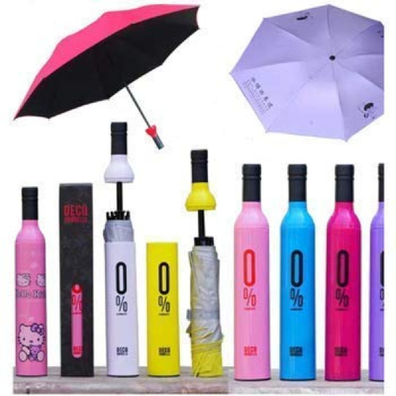 Stainless Steel Nylon Bottle Umbrella, for Promotional Use, Protection From Sunlight, Raining, Feature : Colorful Pattern