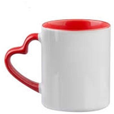Polished Plain Ceramic Heart Handle Coffee Mugs, Style : Modern
