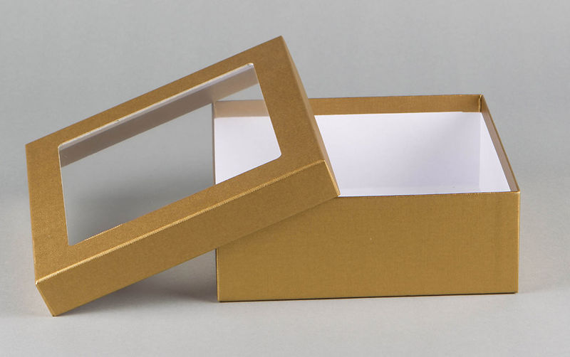 Plain Kraft Paper Rigid Box with Window, Feature : Disposable, Durable, Eco Friendly