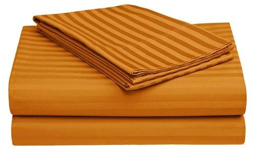Mustard Satin Double Bed Sheet, for Home, Size : 90*100 inch