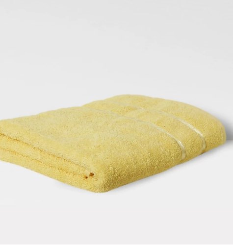 Cotton Yellow Bath Towel, for Bathroom, Pattern : Plain