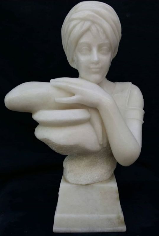 Polished Stone Lady Statue, for Decoration, Technics : Handmade