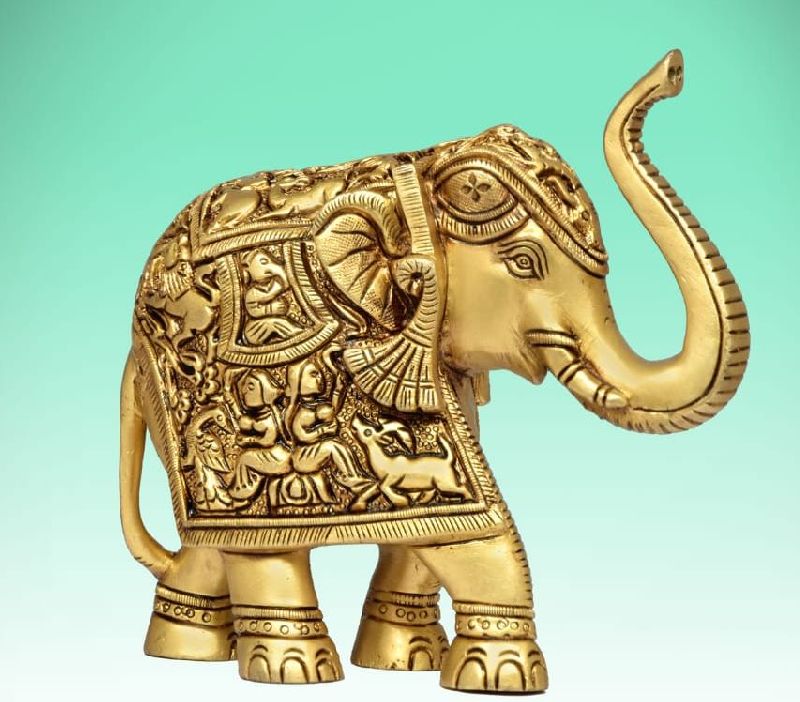 6 Inch Brass Elephant Statue