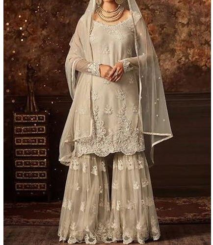 Regular Fit Unstitched Pakistani Georgette Ladies Sharara Suit, Packaging Type : Packet