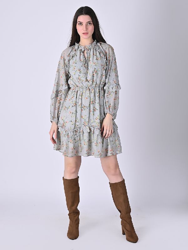 Womens Crystal Floral Dress