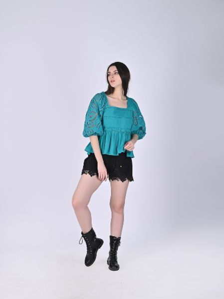 Womens Emilia Cutwork Blouse