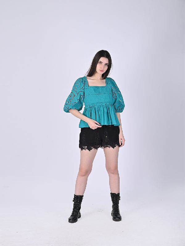 Womens Emilia Cutwork Blouse