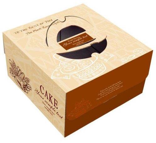 Genius Arts Printed Kraft Paper Cake Packaging Box, Shape : Square