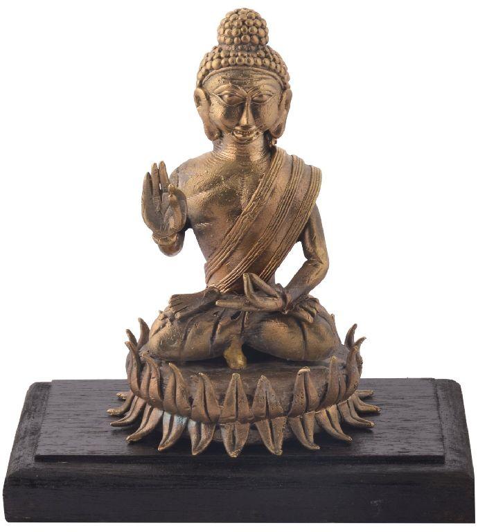 Polished Brass Dokra Buddha Statue, Size : Standard
