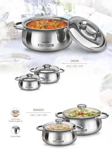 Stainless Steel Casserole, Capacity : 1000ml, 1500ml, 2000ml 