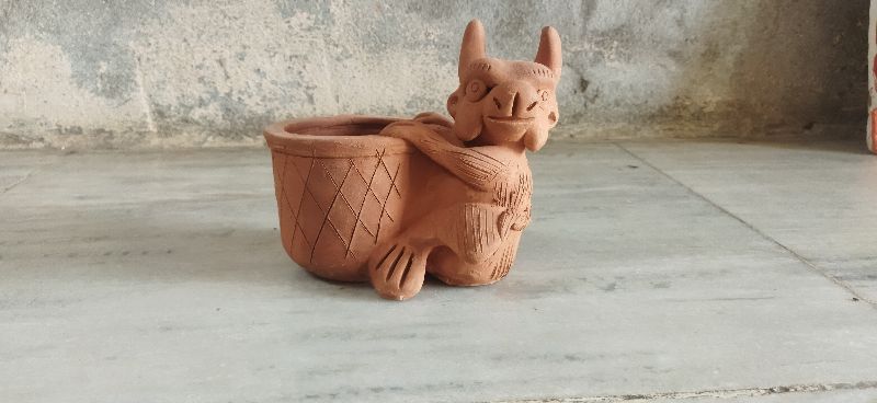 Non Polished Hande made terracotta flower pot, Size : 7:7