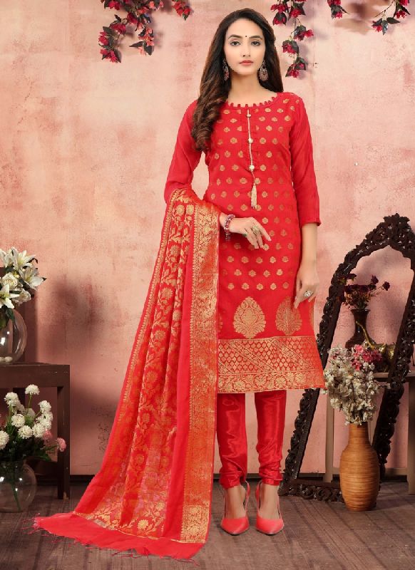 Banarasi Silk Salwar Kameez, Occasion : Festival