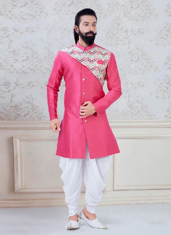 Silk Dhoti Kurta, Occasion : Ceremonial,  Mehndi,  Party,  Reception