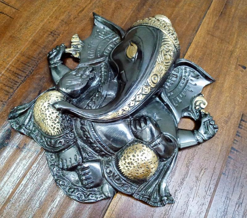 Ganesha Brass Wall Hanging, For Decoration, Gifting, Festival, Home, Packaging Type : Carton Box