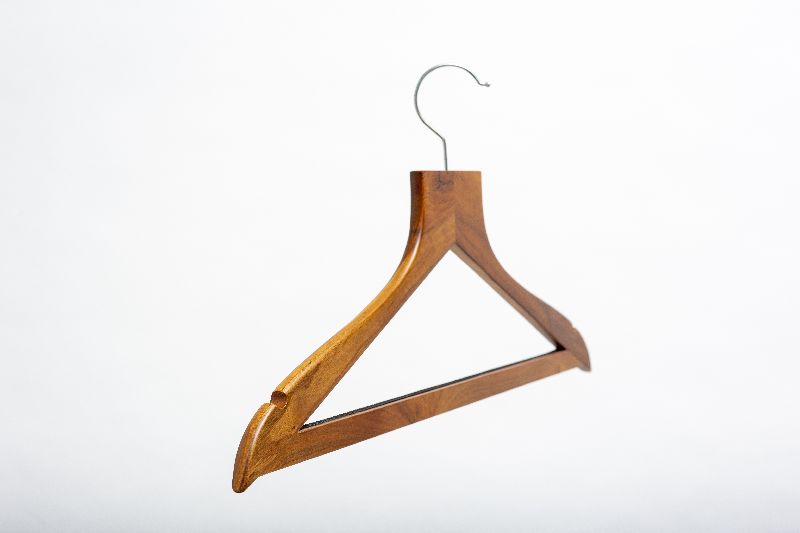 Luxury Wooden Trouser Bar Hanger Populus Wood For Home Yellow
