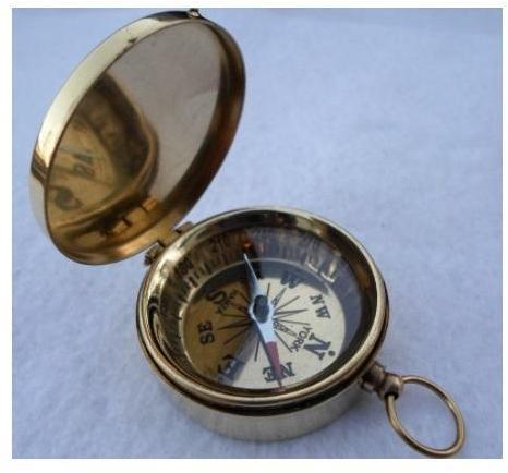 Metal alloy Antique Pocket Nautical Compass, Display Type : Analog