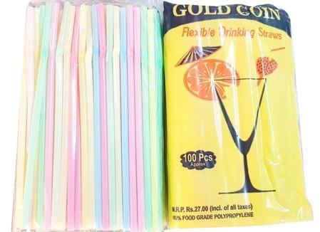 Multicolor Flexible Drinking Straw, for Event Party Supplies