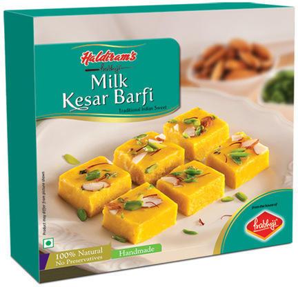Milk Kesar Barfi, Packaging Size : 300gm