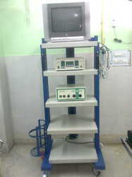 Rectangular Mild Steel Laparoscopy Trolley, for Hospital, Clinic, Feature : Easy Operate, Moveable