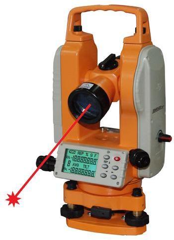 Polished Glass Digital Theodolite, for Construction Use, Color : Grey, Orange